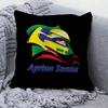 A-Ayrton S-Senna Logo Cushion Cover Car Throw Pillow Case For Sofa Car Christmas Gift 40X40Cm 45X45Cm