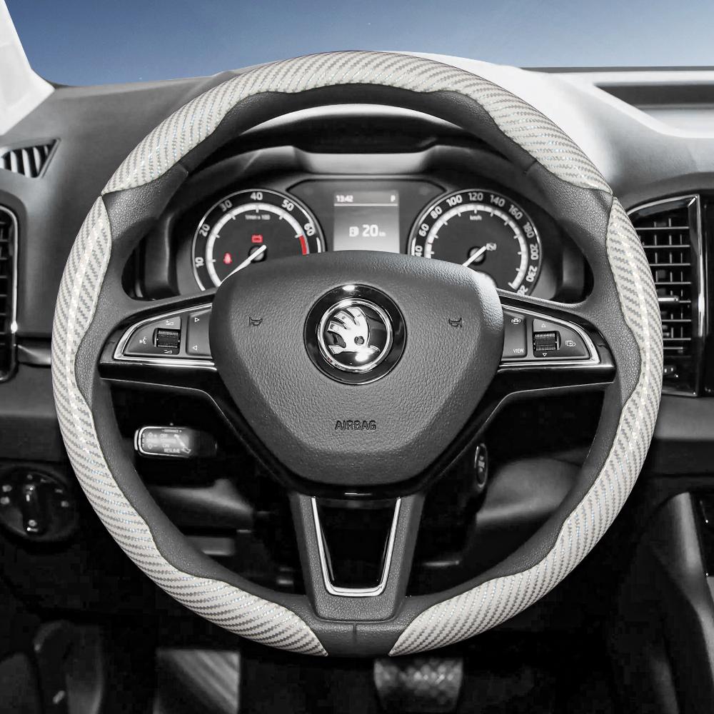 KTDJ9 Подходит для Skoda Рулевое колесо с текстурой под карбон, с сегментированным дизайном и быстрой фиксацией, долговечное, для Octavia