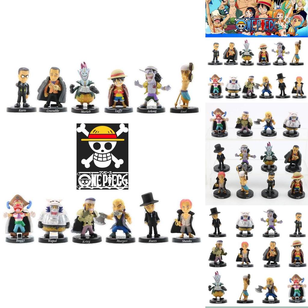 Набор аниме фигурок One Piece Луффи Рыжеволосый Шанкс Багги Мория и Брук Модели