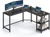 Computer Desk, L-Shaped Corner Desk, 138 X 138 X 76 Cm, Gaming Desk, Workstation with 2 Storage Shelves