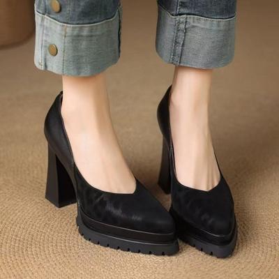 Модные женские туфли на высоком каблуке, женские туфли-лодочки с острым носком, модные туфли на массивном каблуке, новые осенние тренды 2025 года, элегантные дизайнерские туфли для вечеринок, zapatillas