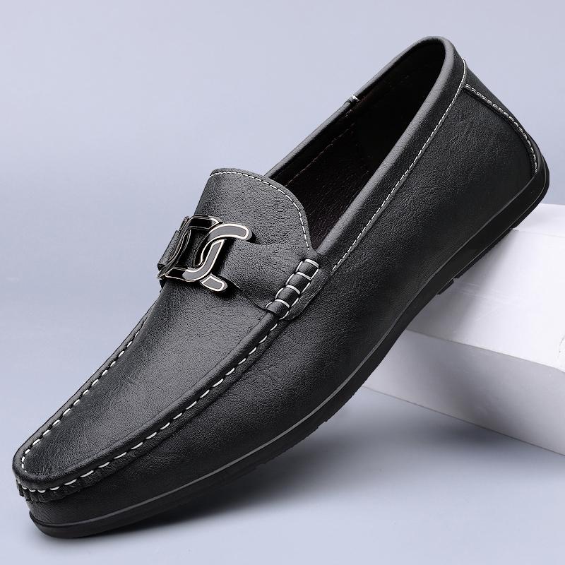 Fashion Genuine Leather Man Loafers Handmade Business Casual Shoes for Men Boat Shoes Slipon Driving Flats Male Leisure Walk Moccasins