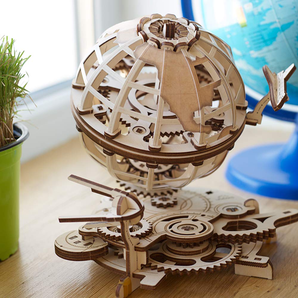 Ugears Механическая Земля Деревянная Поделка Без Клея или Инструментов Легко Собрать для Взрослых Пазл, Модель, Требуется,
