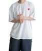 [IMPROVES] [SIDEWAYSTANCE] Embroidered Heart Short Sleeve T-Shirt