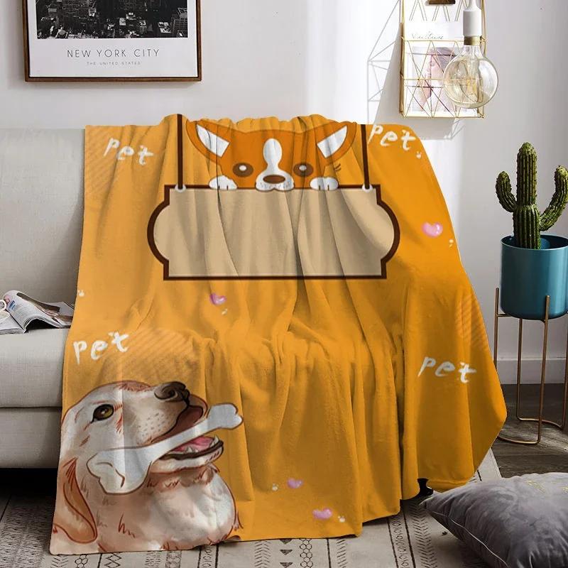 Детское одеяло Corgi King Size Животные Такса Двуспальные кровати Собаки-сосиски Покрывало на кровать Пушистое Мягкое Одеяло для коленей
