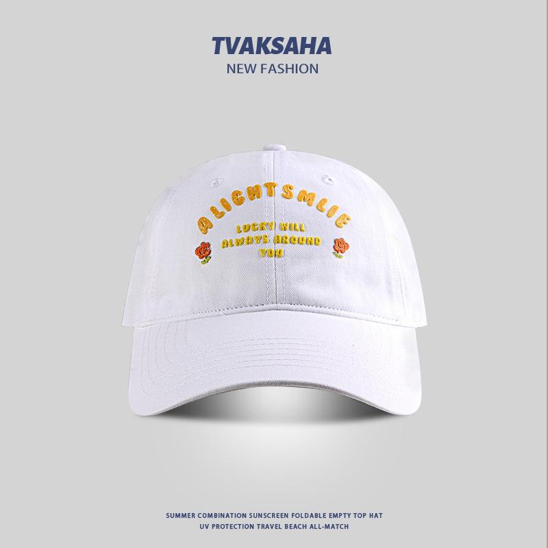 Цветочная надпись бейсболка для девочки милая, подчеркивающая лицо, летняя защита от солнца, шляпа от солнца, парная, студенческая, повседневная бейсболка