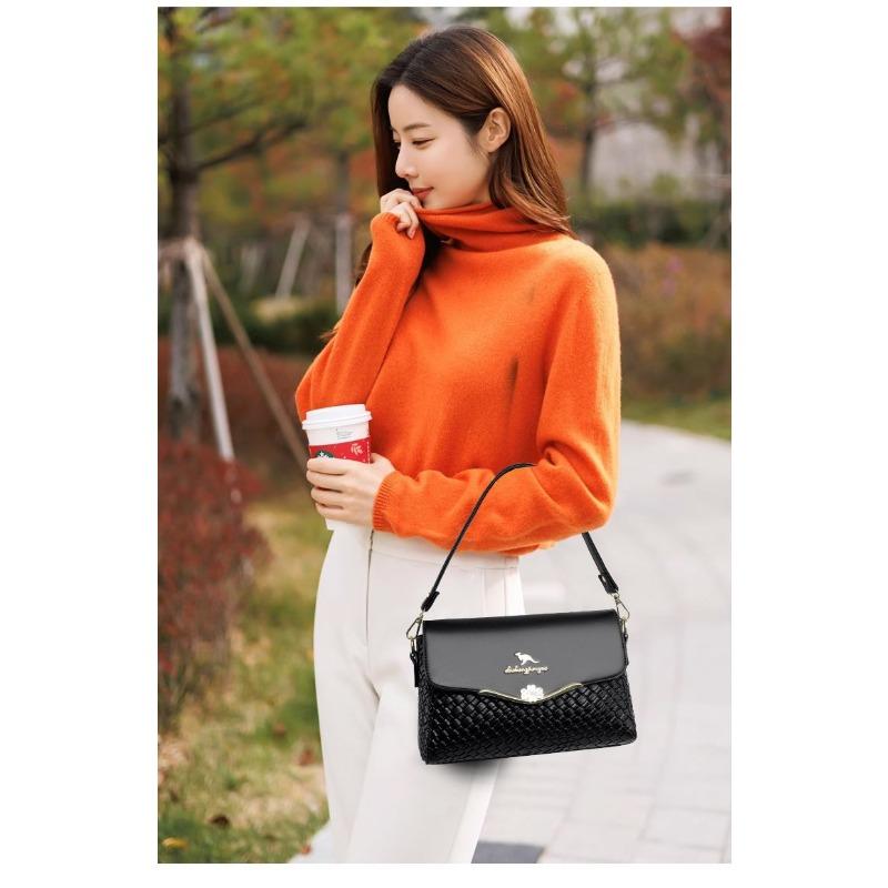 2024 Новая тканая сумка для мамы, женская сумка на одно плечо, женская универсальная модная маленькая сумка с диагональной перекладиной, цельная сумка для доставки