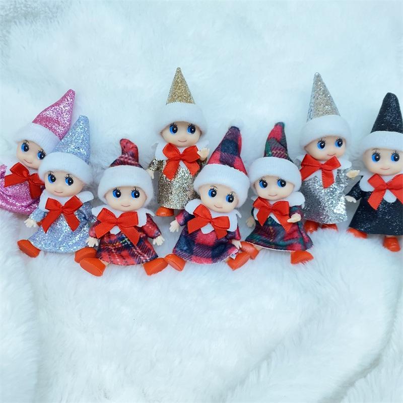 10pcs Christmas Elf Doll Gift Toys Elf Book Red Boy Red Girl Mix Coulor Dolls Clothes Toys For Kid Children Toy 2024 New