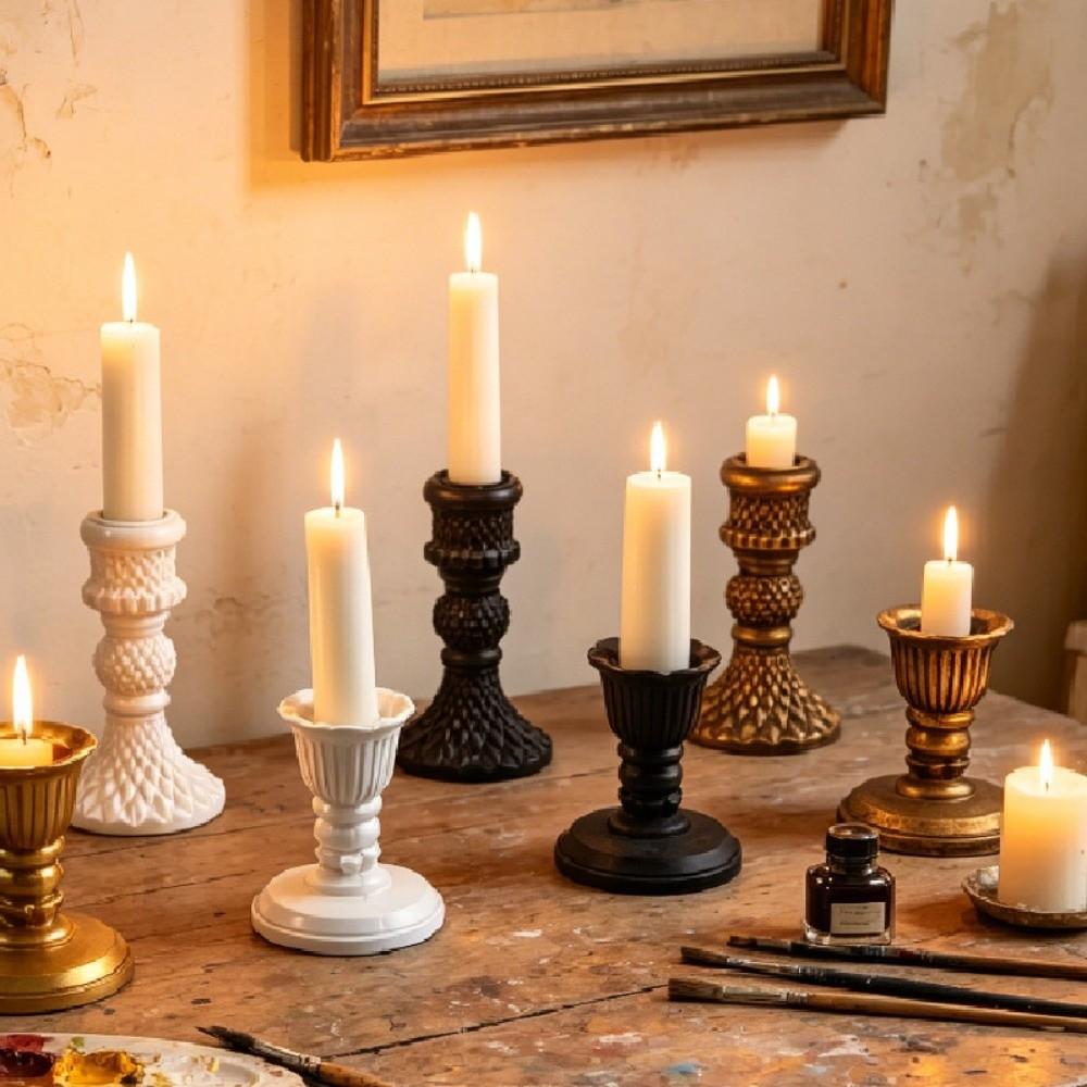 Non-slip Table Candle Holder Vintage Adornment Candle Stand Aromatherapy Candle Base Wedding