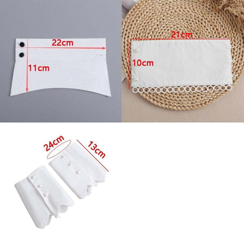 Creative White Fake Cuffs Button Decorative Cuff Extension Wrist Cuffs Detachable Elegant Fake Shirt Cuffs Clothing Accessories
