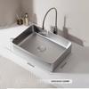 Bathroom Counter Top  Ceramic Sink Rectangular Lavatory Porcelain White Wahsbasin