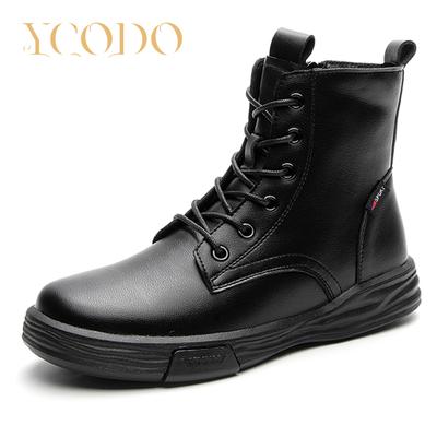 Кожаные ботильоны, женская повседневная студенческая обувь на плоской подошве