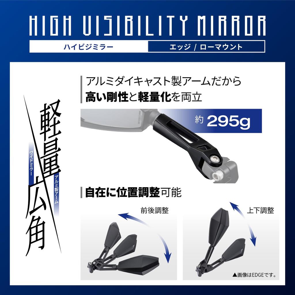 Daytona Motorcycle 10mm Wide Complies with New Safety Low Edge Right Side Only 19436 Mirror, Standard/Reverse Thread, Lightweight, Angle, Standards,