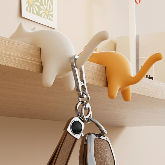 1/3Pcs Cute Cat Shaped Hook Table Handbag Hanger Strong Load-bearing Multipurpose Heavy Duty Purse Hook Bag Holder