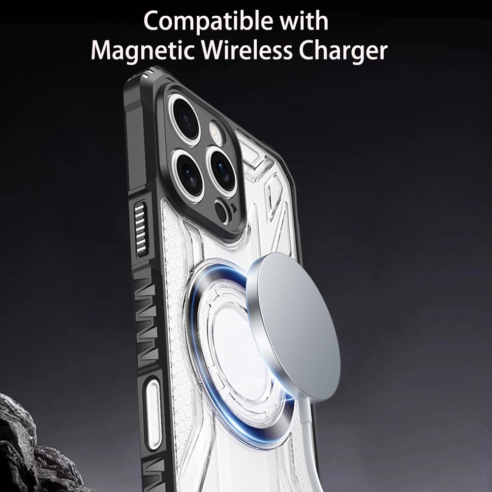KEYSION Прозрачный магнитный чехол для MagSafe для iPhone 15 Pro Max 14 Plus Силикон+ПК Противоударный чехол для телефона для iPhone 13 Pro Max