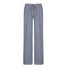 Women Casual Pants Straight Wide Leg Striped Print Long Trousers Adjustable Waist Strap