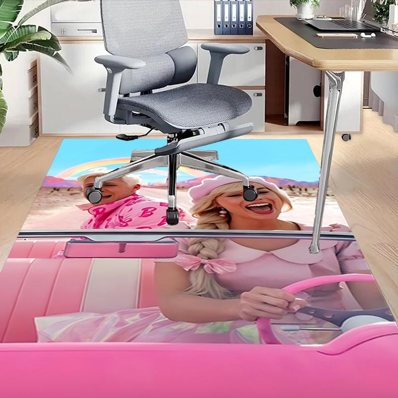 1 шт. Розовый ковер Barbie, для декора дома и офиса, коврик под офисное кресло, праздничный подарок L1415