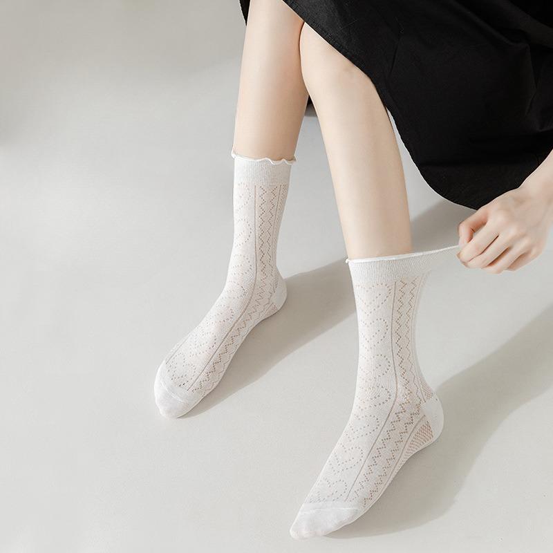 Сексуальные кружевные летние сетчатые носки для девушек, милые носки-гольфы в школьном стиле, носки до икры