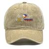 Heart-shaped Flag of Philippines Washed Cotton Snapback Baseball Caps Man's Cap Sporting Fashion Adjustable Baseball Hat