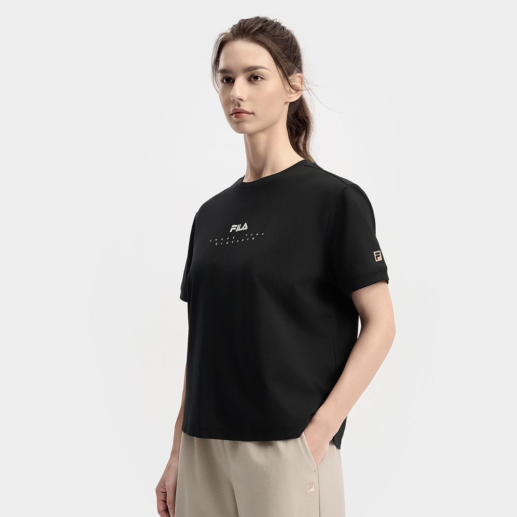 New FILA Fitness T Shirts Women's Pitch Black A11W531111FBK