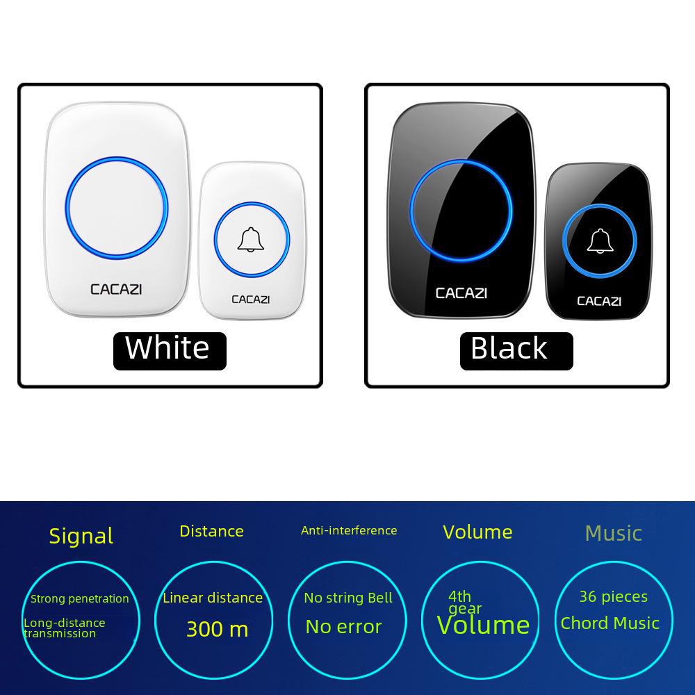 Беспроводной водонепроницаемый дверной звонок: Интеллектуальный пульт дистанционного управления с питанием от батареек и одним приемником