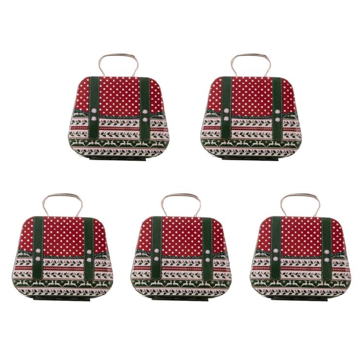 5 шт. Декоративные рождественские жестяные коробки для конфет, Упаковочная коробка для подарков на вечеринку, Портативные органайзеры для конфет, Жестяные банки для сладостей с ручкой