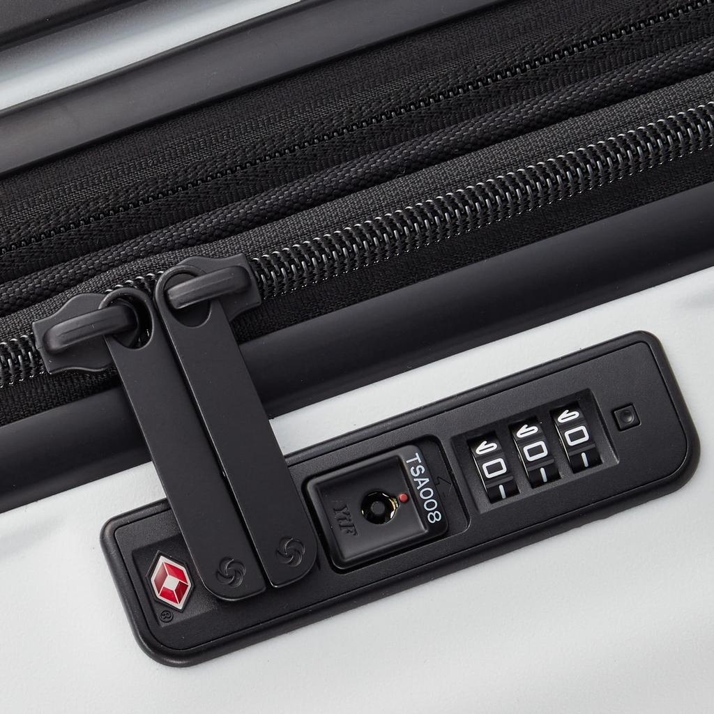 Чемодан-кейс MYTON Spinner Расширяемый 55см Матовый белый [Samsonite] Ручная кладь 55/20 35/40л 3.1кг