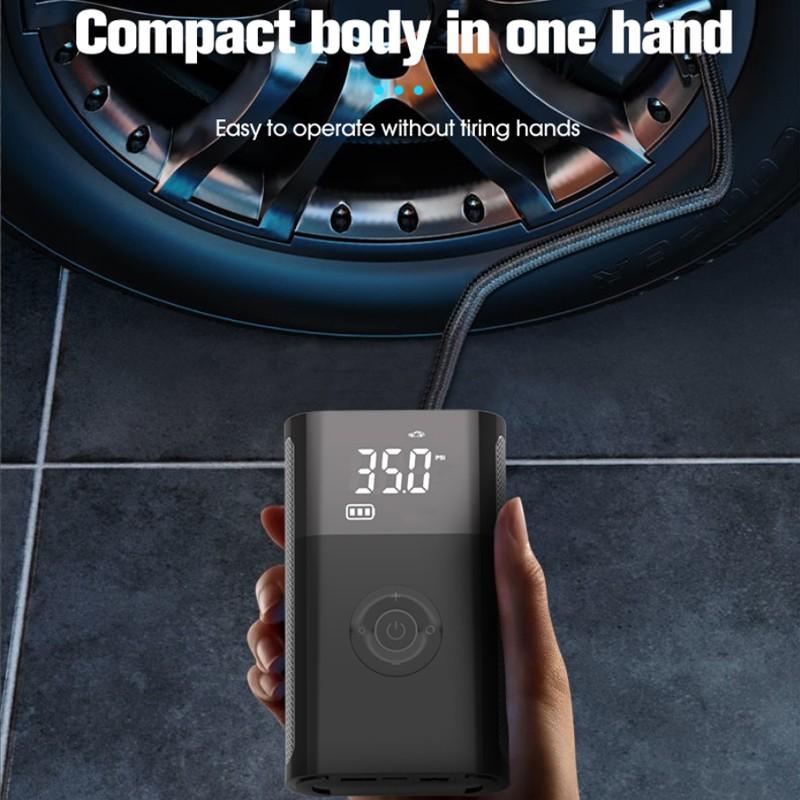 Беспроводной автомобильный воздушный компрессор Портативный интеллектуальный цифровой дисплей Автомобильный воздушный насос Электрический велосипед Надувной насос для автомобиля Мотоцикл Велосипед