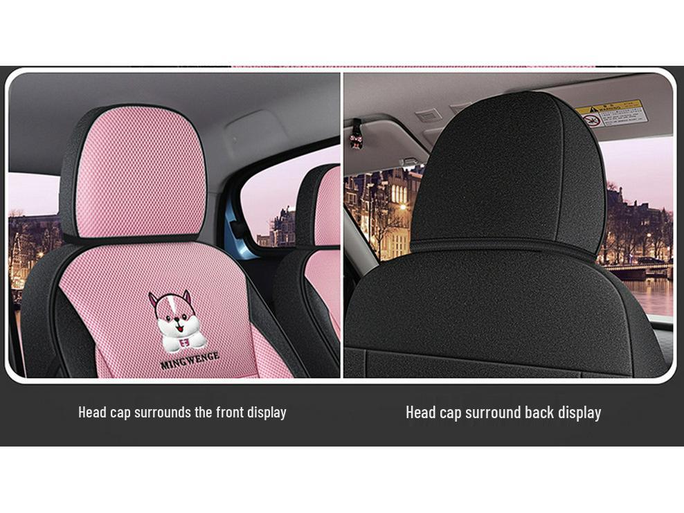 ORA R1 Custom Full Surround Leather Car Seat Cover - Cartoon Design for All Seasons