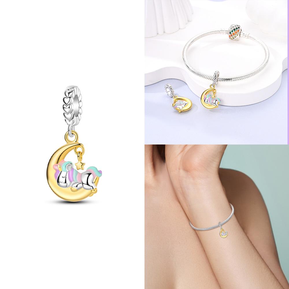 Gold Diy Charms Beads Inlaid Zircon Original Copper Sun Leopard Pendants Fit Bracelet Diy Jewelry Women Gift