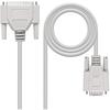 RS232 Serial Cable Null Modem - NanoCable - 10.14.0802 - 1.8 Meters - DB9 Female - DB25 Male