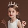 Детский головной убор в виде короны принцессы для девочек, большая повязка на голову с кристаллами для маленьких девочек, аксессуары для волос на день рождения, реквизит для выступлений и прогулок