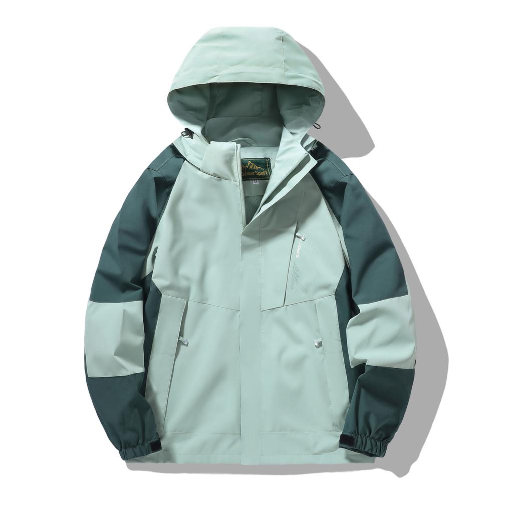 Уличная куртка с капюшоном, пара стилей, цветных блоков, свободная ветрозащитная куртка с половиной молнии, походная куртка, кемпинг, скалолазание, рыбалка, мужская штурмовая куртка