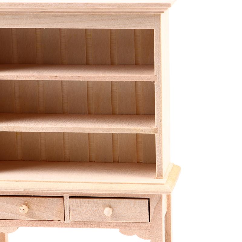 1:12 Миниатюрный деревянный стеллаж для кукольного домика Модель книжного шкафа Мебель Аксессуары