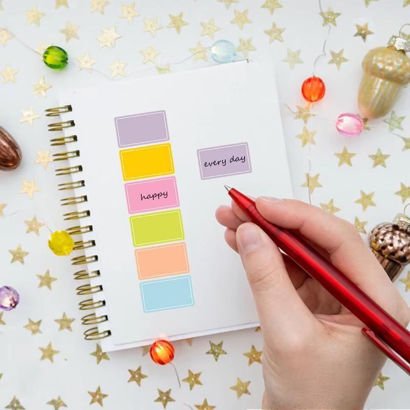 500-Piece Roll 2.5x1.5cm Waterproof Color-Coded Index Tabs-Coding Removable Labels Solid Colors Tags File Classification