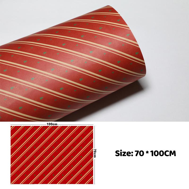 100Cm×70Cm Christmas Wrapping Paper Christmas Eve Gift Box Decoration Paper Children'S Christmas Vintage Kraft Paper