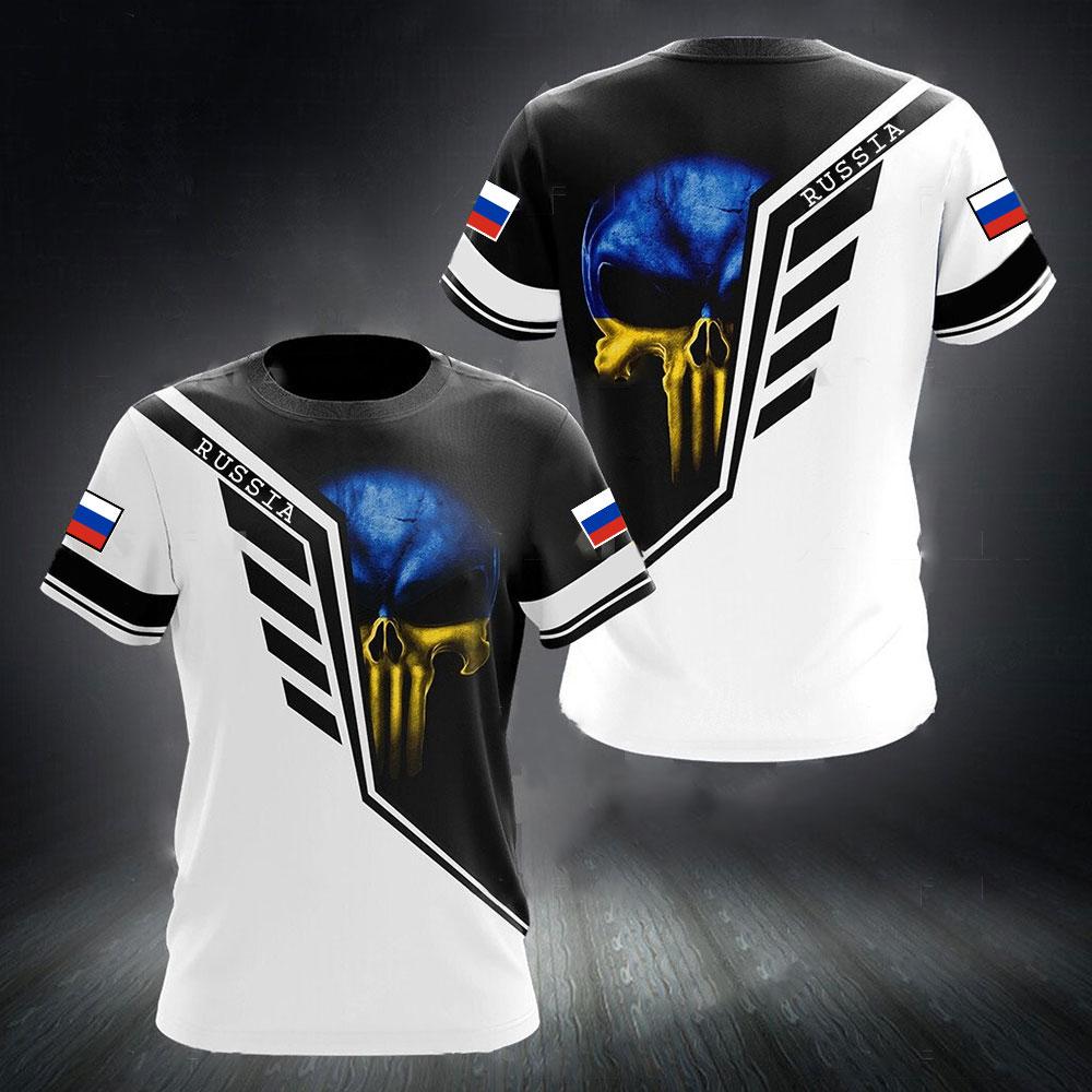Russia Flag Men's T-shirts O-neck Russian Shirt 3D Printed Oversized Fashion Short Sleeve Men's Clothing Tops Loose Streetwear