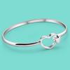 Women's 925 Sterling Silver Bracelet - Cute Heart Open Bangle - Charm Jewelry Gifts