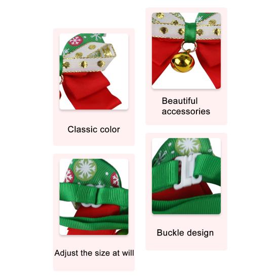 Рождественский ошейник для собак, регулируемый, быстросъемный, приятный для кожи, яркий цвет, легко надевается