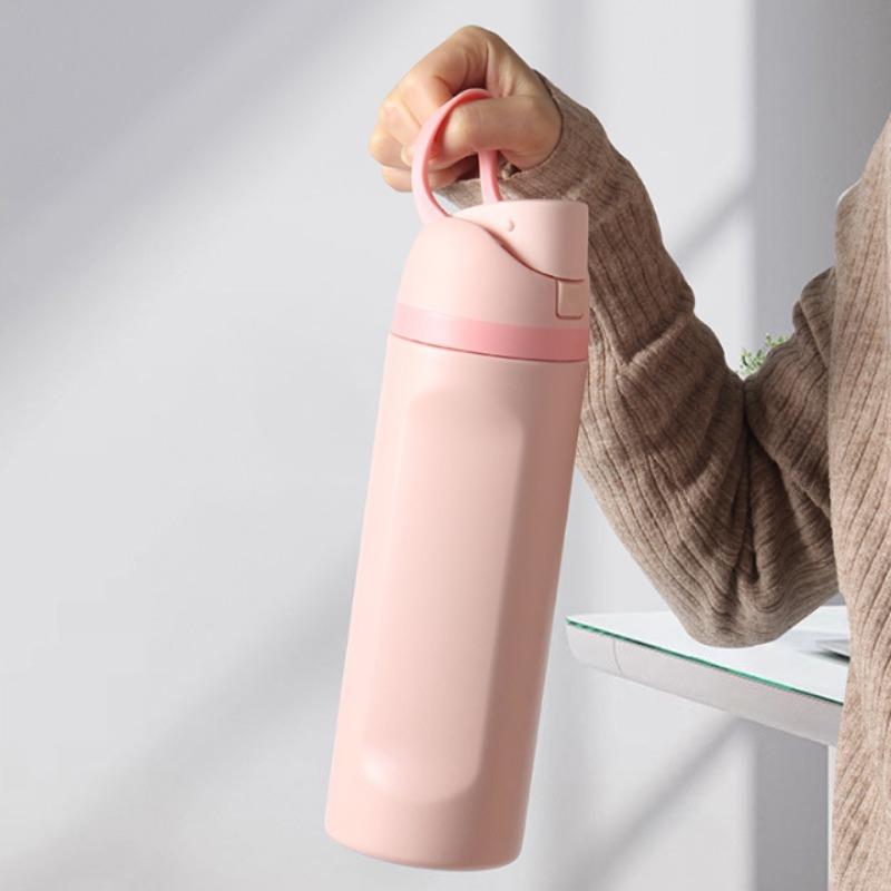 1200ML Thermos Cup Fruit Mug Kids Straw Cup Vacuum Flasks Stainless Steel Travel Thermal Water Bottles
