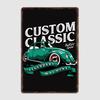 Green VW Beetle Compact Car Specs Retro Classic Car Metal Poster Sign Garage Club Custom Wall Tin Room Decor Home Decor