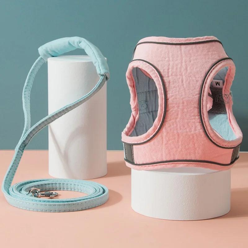 Набор шлейки и поводка для кошки, аксессуары для чихуахуа, жилет для собаки/кошки, поводки для мопса, инструменты для прогулок, прогулочные поводки, товары