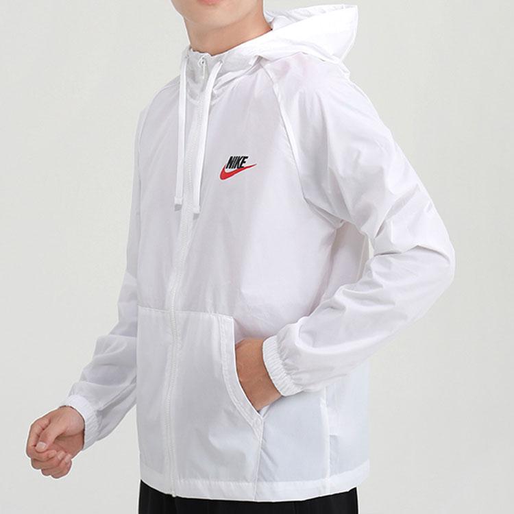 Nike Спортивная куртка с капюшоном и большим тканым логотипом на спине Белая CZ8677-100