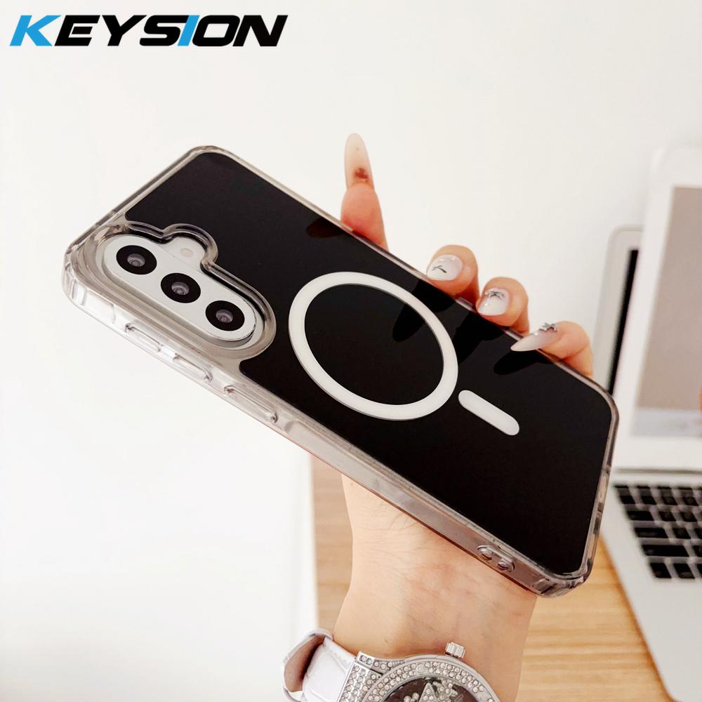KEYSION Роскошный Магнитный Чехол для Samsung A57 5G A37 5G Мягкий ТПУ+ПК Ударопрочная Задняя Крышка Телефона для Galaxy A56 5G A36 5G