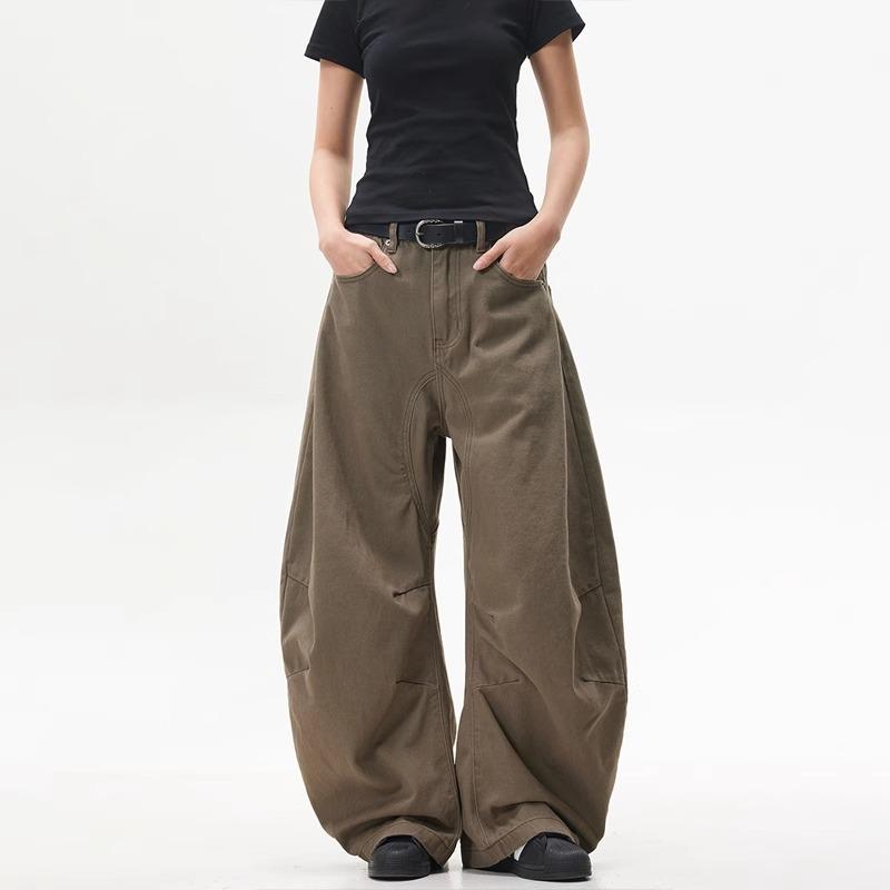 Унисекс Ретро 3D Силуэт Джинсы Сабля - Весна/Осень Свободного Кроя Универсальные Брюки