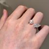 Кольцо Niche Design Sense Zircon Sparrow Plume Pearl Ring для женщин, легкое, роскошное, элегантное, модное, изысканное, индивидуальное, темпераментное кольцо