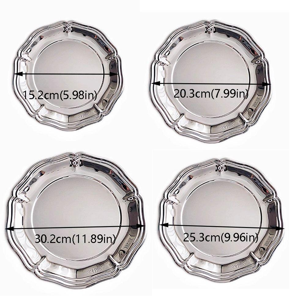 Mirror Surface Stainless Steel Cake Tray Silver Color Jewelry Display Tray Jewelry Storage