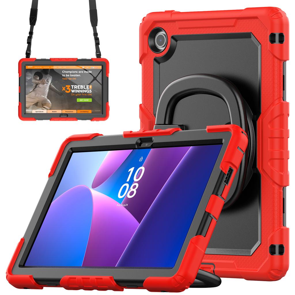 Для Lenovo Tab 10.1 (2025) TB-311XU/Tab TB311FU Чехол-подставка PC + Силикон Чехол для планшета с плечевым ремнем