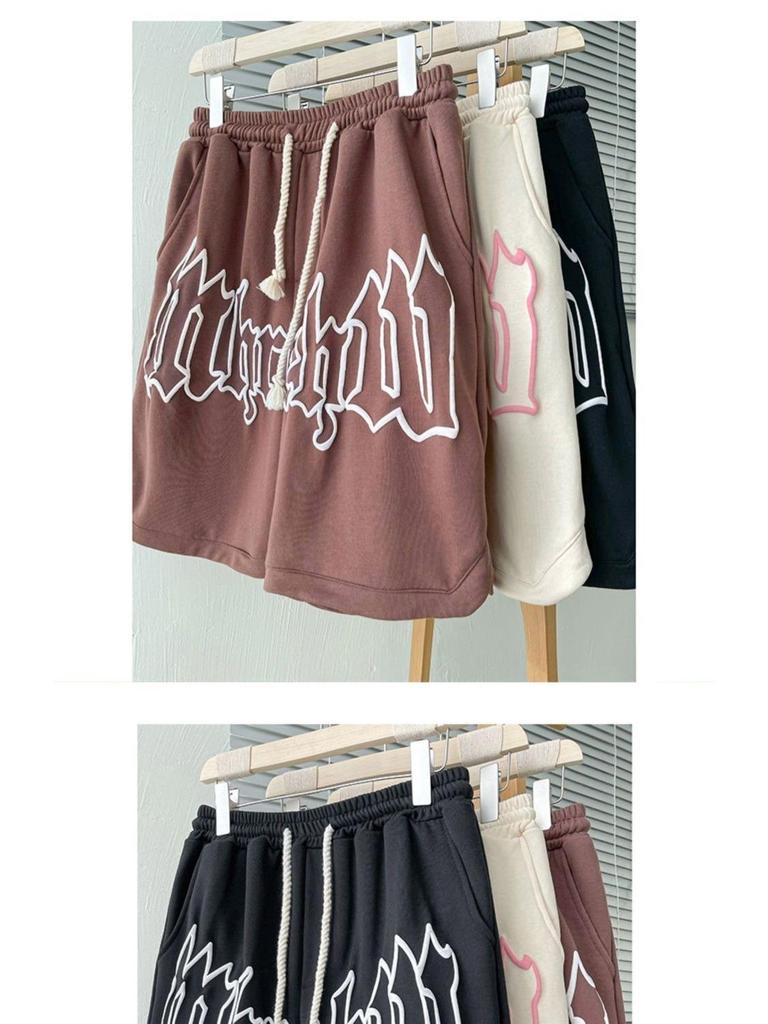 Мужские летние шорты из пены: Трендовый американский стиль, спортивный кэжуал, свободный крой, баскетбольные шорты до колена