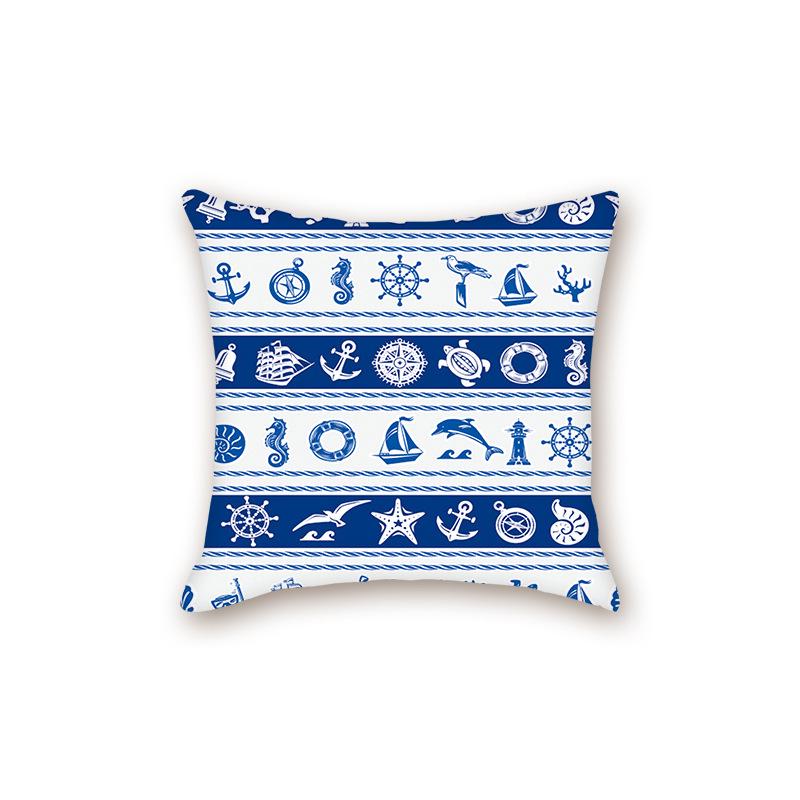 2025 Modern Blue & White Porcelain Series Backrest Pillow Cover for Sofa & Bed